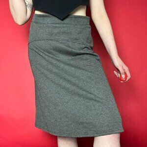 Grey knee length midi skirt​​​​​​​​​​​​​